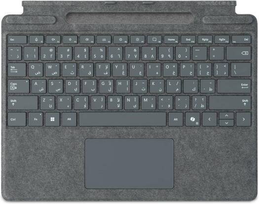 Microsoft Surface Pro 13" Keyboard, English/Arabic Layout, Compatible with Surface Pro (11th Edition), Surface Pro 9, or Surface Pro 8, Platinum | 8XA-00251