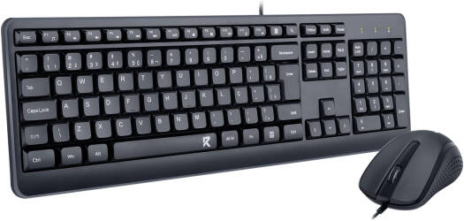 Redragon BS-7092 Wired Keyboard & Mouse Combo, Ergonomic Design, Anti-Ghosting Keys, Adjustable DPI, Spill-Resistant, USB, Black | BS-7092