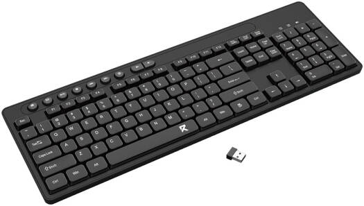 Redragon BK-7094 Wireless Full-Sized Office Keyboard, Silent Chocolate Keycaps, Shortcut Keys, Ergonomic Design, Long Battery Life, Black | BK-7094