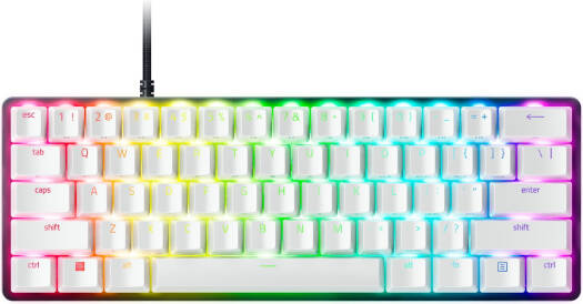 Razer Huntsman Mini Special Edition 60% Gaming Keyboard, Fastest Keyboard, Linear Optical Optical Switches, Chroma RGB Lighting, PBT Keycaps, Onboard Memory, White | RZ03-03392500-R3U1
