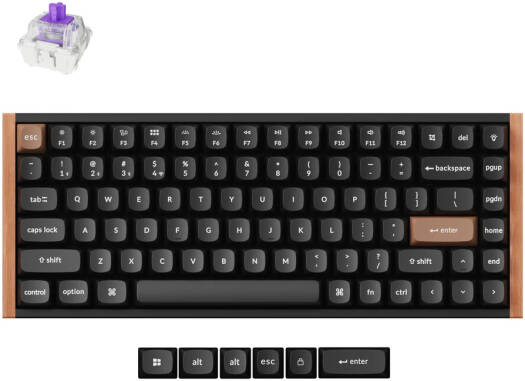 Keychron K2 HE Wireless Magnetic Switch Custom Keyboard, English-Arabic Layout, 2.4 GHz & Bluetooth Connection, Type-C, 1000 Hz Polling Rate, Black | K2H-F1-AR