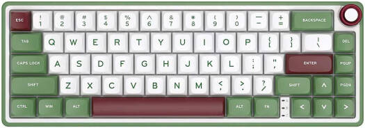RK Royal Kludge R65 65% Wired Gaming Keyboard, US QWERTY Layout, Blue Switch, RGB Lighting, Hot Swappable, MDA Profile PBT Keycaps, Gasket Structure, Green Sand | R65