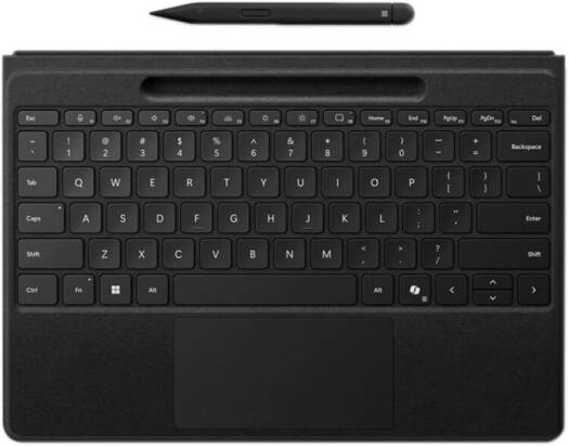 Microsoft Surface Pro Flex Keyboard with Slim Pen for Pro 11, Pro 10, Pro 9, and Pro 8, English Layout, Durable Alcantara Material, Black | 8YU-00001