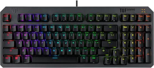 ASUS TUF Gaming K3 Gen II Wired Mechanical Keyboard, Red Switches, N Key Rollover, Anti-Ghosting Keys, Silicone-Gasket Mount, Dampening Foam, English - Arabic Layout, Black | 90MP0390-BKCA00