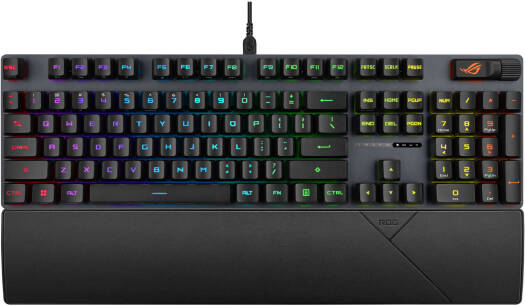 ASUS ROG Strix Scope II RX Wired Gaming Mechanical Keyboard, ROG RX Red Switch, Anti-Ghosting, N Key Rollover, Sound-Dampening Foam, English - Arabic Layout, Black | 90MP0350-BKCA00