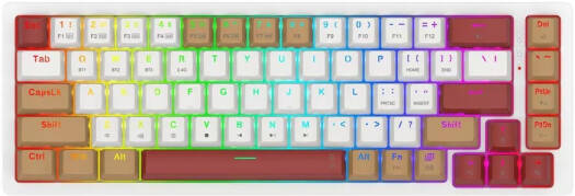 Redragon K677 Rammus Pro 60% Mechanical Gaming Keyboard, Brown Switches, Hot-Swappable, Tri-Mode (Wired/2.4GHz/BT) Connectivity, Detachable Type-C, Anti Ghosting & N-Keyrollover | K677WLR-RGB-PRO