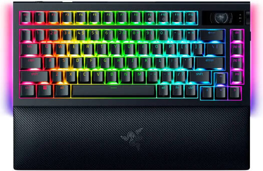 Razer BlackWidow V4 PRO 75% Mechanical Gaming Keyboard, Orange Tactile Mechanical Switch Gen-3, Command Dial, English US Layout, Detachable Type-C Cable, Black | RZ03-05130100-R3M1