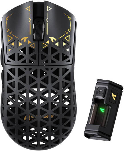 ATTACK SHARK R5 Ultra Carbon Fibre HyperSpeed Wireless Gaming Mouse, 39g Ultralight Mice, 2.4G/BT/USB-C Wired, PixArt PAW3950MAX Sensor, 8000Hz Wireless Polling Rate, 42KDPI, Black | R5