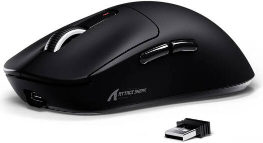 ATTACK SHARK X3 49g Ultralight Mouse, PixArt PAW3395 Gaming Sensor, BT/2.4G Wireless/Wired Gaming Mouse, 26000 DPI, 200 Hours Battery, Office Mice for Win11/Xbox/PS/Mac, Black | X3