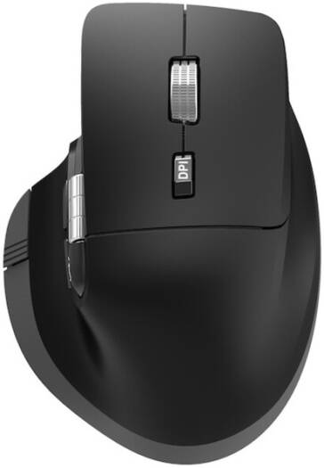 Port Connect Ultimate Wireless Bluetooth Rechargeable Mouse, Dual Mode USB-C Ergonomic Silent Mouse for Laptop & PC, Adjustable DPI High Precision Office Mouse, Work & Travel Mouse, Black | 910203