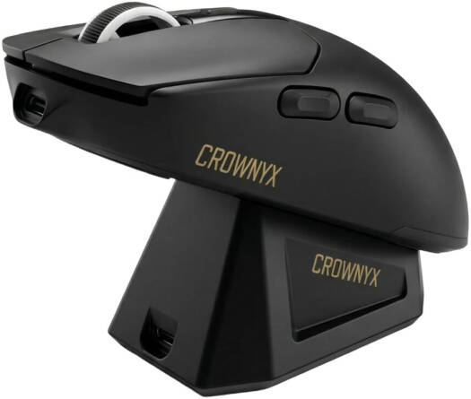 CROWNYX Tri-Mode Wireless RGB Gaming Mouse, Bluetooth, 2.4GHz & Wired USB, Black | CGM440