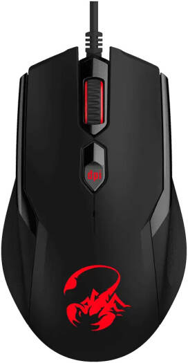 Genius Ammox X1-600 Wired Gaming Mouse, Up to 3200 DPI Resolution, 6000 fps Frame Rate, 66 IPS, 22.5 Gs Acceleration, USB Interface, 1.8 Meter Cable Length, Black | Ammox X1-600