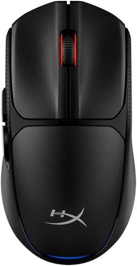 HyperX Pulsefire Fuse Wireless Gaming Mouse, Ambidextrous Lightweight 75g, Pixart PAW3311 Sensor Up to 12,000 DPI, Dual Wireless 2.4GHz & Bluetooth, 85-Hour Battery Life, RGB Lighting, Black | A1KY6AA