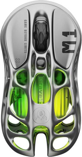 GravaStar Mercury M1 Pro Wireless Gaming Mouse, Lightweight Magnesium Alloy, 26,000 DPI, PAW3395DM Sensor, 5 Programmable Buttons, Support Wired/2.4GHz/BT, Gunmetal Gray | M1 Pro