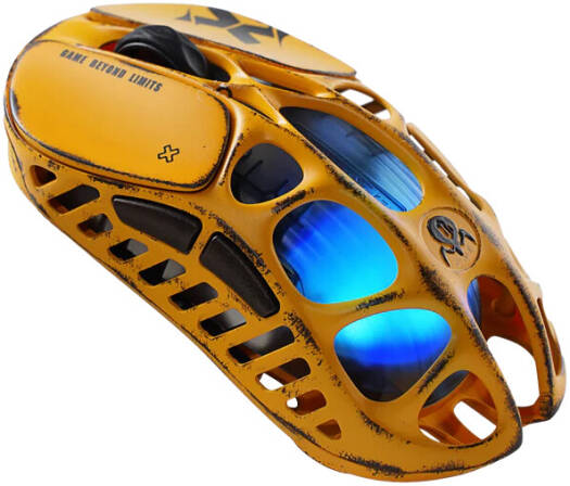 GravaStar Mercury X Pro 8000Hz Wireless Gaming Mouse Special Edition, 8,000Hz Polling Rate, 32,000 DPI Precision Sensor (PAW3950), GLOWSYNC RGB Lighting, Battle Worn Yellow | GS X PRO_YLW
