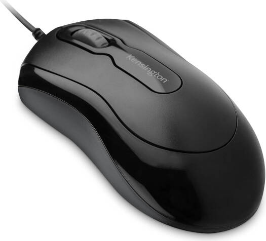 Kensington in-a-box Wired Mouse, 3 Buttons, Optical 1000DPI Sensor, Supports Chrome OS, macOS, Windows, Scrollwheel Controls, 180cm USB Cable, Black | K72356EUS