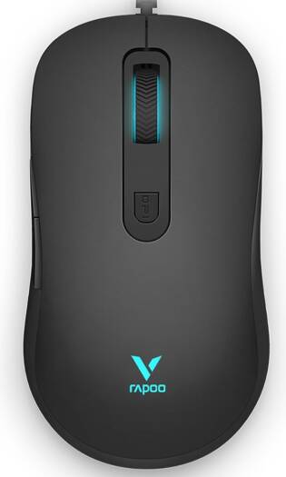 Rapoo V16RGB Optical Gaming Mouse, Ergonomic Ambidextrous Design, Adjustable 12,800 DPI Gaming Sensor, 5 Mouse Buttons, RGB Multi-Color Light System, Black | 11928