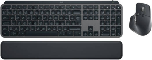 Logitech MX Keys Combo Gen 2, MX Keys Business & MX Master 3S Business, & MX Palm Rest, Bluetooth 5.0+ LE & Logi Bolt USB Receiver, 1500mAh K/B & 500mAh Mouse Batt, US INTL K/B, Graphite | 920-010933