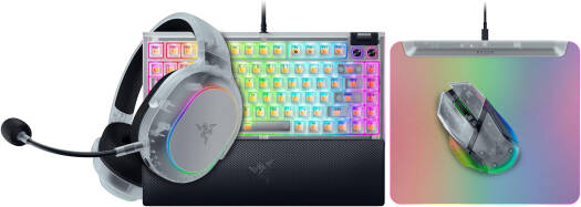 Razer Phantom White Combo Set, Hot-Swappable Design, Tactile Switches, Focus Pro 35K Optical Sensor Gen-2, 35000 Max DPI, 40mm Razer TriForce, Full Backlit Illuminated Surface