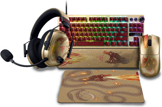 Razer Counter-Strike 2 Edition Combo Bundle, HyperSpeed Wireless Gen 2, Analog Optical Switches Snap Tap, Rapid Trigger, 35K Gen 2 DPI Optical Sensor, Textured Micro-Weave Cloth Surface, Gold