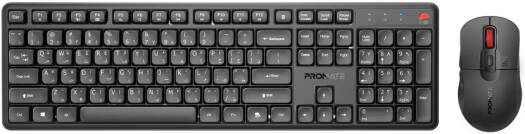 Promate Procombo-15 Wireless Keyboard & Mouse Combo Set, Whisper-Silent Typing, 5000DPI Adjustable Mouse, 2.4Ghz Frequency, 10M Wireless Range, Black | Procombo-15