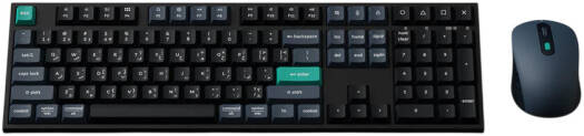 Keychron B36 Wireless Keyboard and BM25 Mouse Combo, Silent Scissor Switches and 108 Keys, Tri Mode Connectivity, PAW3212 Mouse Sensor, 1000Hz Polling Rate, English-Arabic Layout, Black | KB2-AR