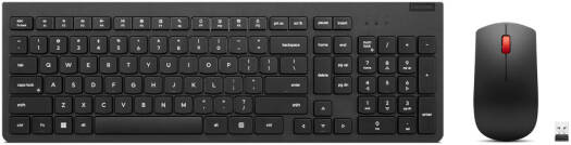 Lenovo Essential Wireless Combo Keyboard & Mouse Gen2, Optical sensor & 1600 DPI Resolution Mouse, English Layout, 2.4GHz Connection, Adjustable Tilt Leg & Spill-Resistant Keyboard, Black | 4X31N50745
