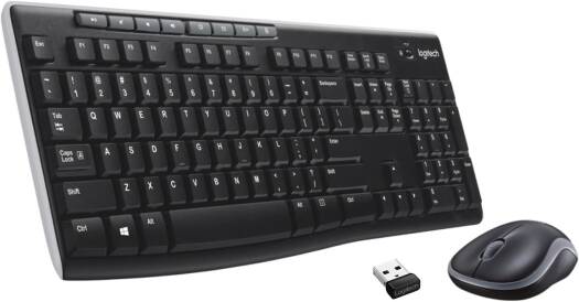 Logitech MK270 Wireless Keyboard And Mouse Combo For Windows, 2.4 Ghz Wireless, Compact Mouse, 8 Multimedia And Shortcut Keys, 2 Year Battery Life, English Layout, Graphite | 920-004509