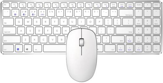 Rapoo 9300M Combo Mouse & Keyboard, Multi-Mode Connectivity, Up to Bluetooth 4.0 & 2.4GHz Dongle, Aluminum Alloy Base, 1300 DPI, Ergonomic Design, Optical Sensor, English-Arabic Layout, White | 19226