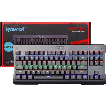 Redragon K561 Mechanical Keyboard, LED Backlit, 87 Keys, Gold-Plated USB, Removable Keycaps, English Layout, Black | K561R-1