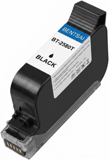 BENTSAI BT-2580T 12.7mm Solvent-Based Ink Cartridge, Original TIJ Ink for Handheld Inkjet Printers, Fast-Dry Coding & Marking Cartridge, Black | 2580T