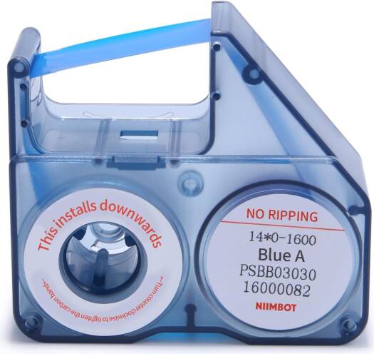 NIIMBOT B18 Compatible Labeling Ribbon, Replacement Refill Tapes for Thermal Transfer Label Printer, Legible Printing, Long Lasting Non Fade, Up to 16 Meters, Blue | B18-R1416-Blue