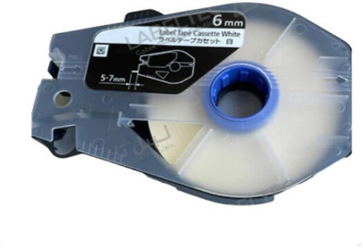 Canon Label Tape Cassette, Width 6mm for Canon MK-3000 & MK-5000, White | Canon6mm-White