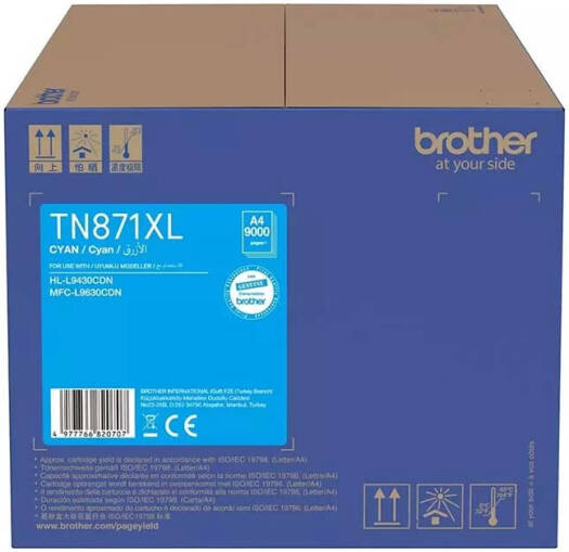 Brother TN-871XL Toner Cartridge, Up to 9000 Yield, Vibrant Color Output, Cyan | TN-871XL-Cyan