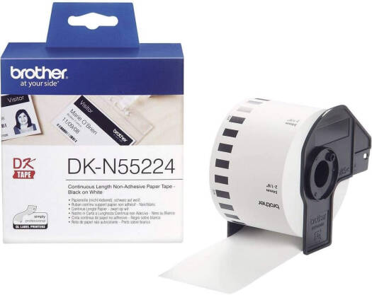 Brother DK-N55224 Label Roll, Continuous Length Paper, Non-Adhesive Paper Tape, 54mm Wide and 30.5m Long | DK-N55224