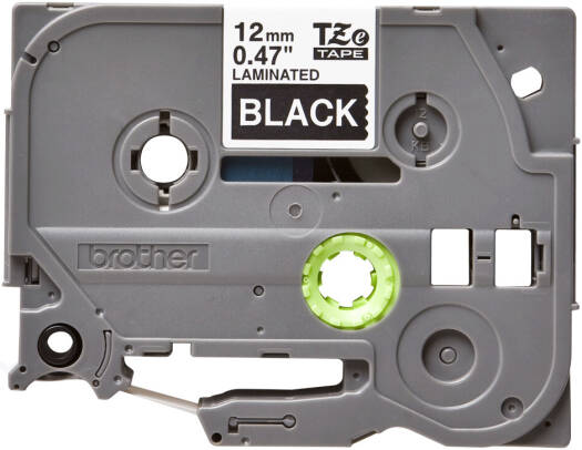 Brother TZE-335 12mm White On Black Label Tape, 12mm Width, 8M Length, Laminated | TZE-335