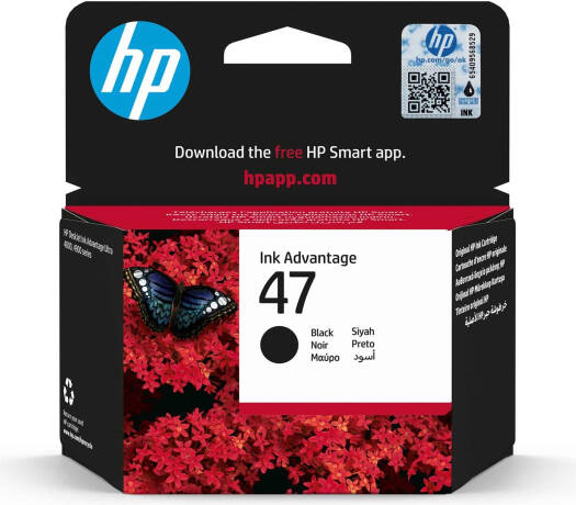HP 47 Original Cartridge, 1300 Pages Page Yield, Works with HP DeskJet Ultra Ink Advantage 4800, Black | 6ZD21AE
