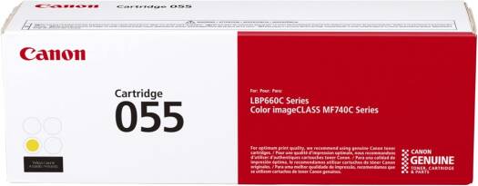 Canon Genuine Toner, Cartridge 055 Yellow (3013C001) 1 Pack Color imageCLASS MF741Cdw, MF743Cdw, MF745Cdw, MF746Cdw,LBP664Cdw Laser Printers