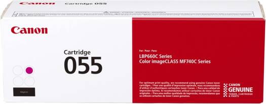 Canon Genuine Toner, Cartridge 055 Magenta (3014C001) 1 Pack Color imageCLASS MF741Cdw, MF743Cdw, MF745Cdw, MF746Cdw, LBP664Cdw Laser Printers