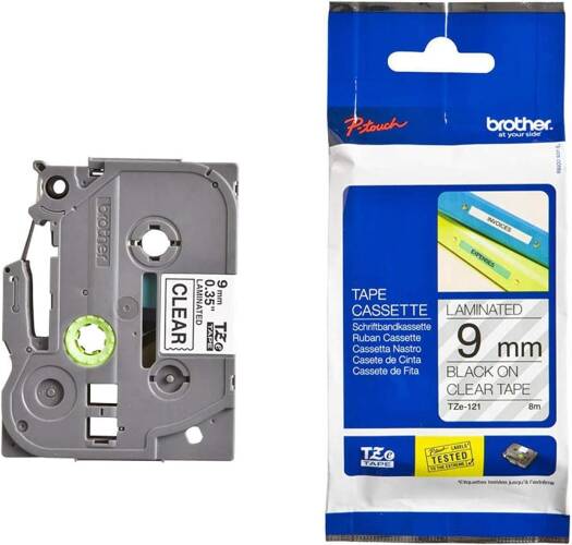 Brother P-Touch TZe 121 Label Tape 9mm x 8m Black