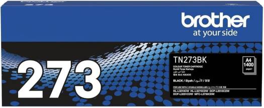Brother Genuine TN273BK Standard Yield Black Ink Printer Toner Cartridge, Prints up to 1,400 pages-Pack of 2pcs