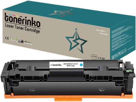 Tonerinko Premium Replacement Toner Cartridge Compatible With HP 207A & 207X, For HP Color LaserJet Pro MFP M283fdw, M255dw, M282nw, M283fdn, M255nw (Cyan 207A/W2211A CY With Chip) | W2211A CY