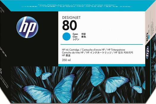 HP 80 350-ml Cyan DesignJet Ink Cartridge | C4846A