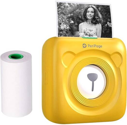 PeriPage Jepodor Mini Printer, PeriPage A6 203DPI, Pocket HD Wireless BT Thermal Printer Picture Photo Label Memo Notes Journal Receipt Paper, Yellow | nnaa-2