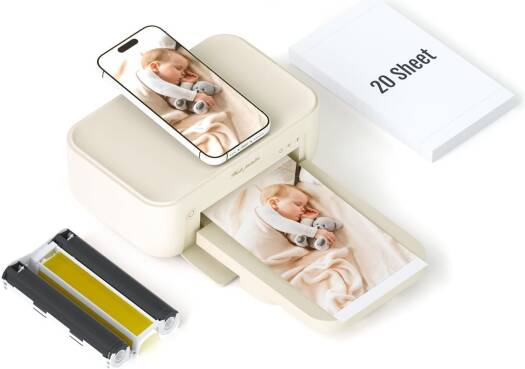 HPRT CP4100 Portable Full Color Photo Printer, 4x6 Inch 300dpi AR Printing WiFi Connection Automatic Lamination with 1pc Color Ink Cartridge & 54 Sheets | 079156100786