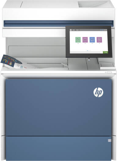 HP Color LaserJet Enterprise MFP 6800dn Laser Printer, Print, Copy, Scan, Fax, Up to 55ppm Print Speed, Up to 1200 x 1200 DPI Resolution, 8" Display with Touchscreen, White | 6QN35A