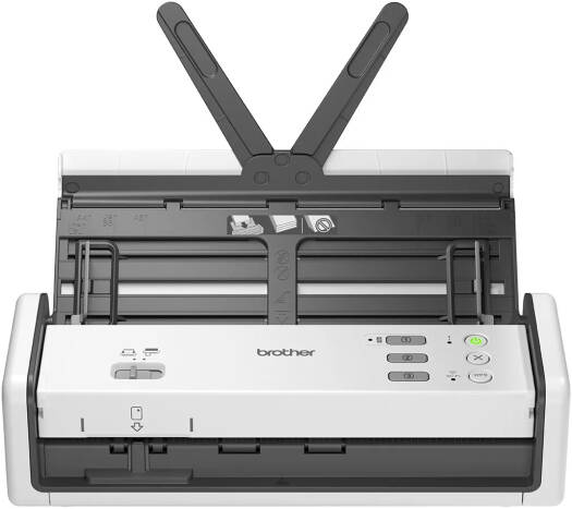 Brother ADS-1350W Portable Document Scanner, 30ppm / 60ipm, 2-sided Colour Scan Speed @ 300dpi, 20 Sheets, Wireless Network Connectivity, USB, White | 5WDF0200173