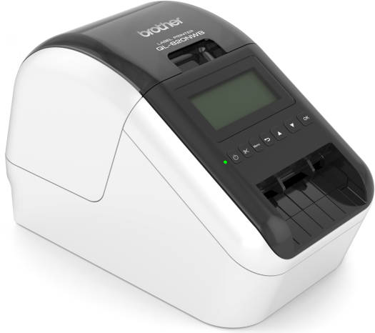 Brother QL820NWB Ultra Flexible Label Printer, 176mm/sec Print Speed, 300 dpi × 600 dpi Resolution, Integrated LCD Display, USB, Network, Wireless, Bluetooth Connectivity, Black/White | QL-820NWB