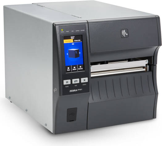 Zebra ZT421 Thermal Transfer Printer 6", 203 dpi, Euro and UK Cord, Serial, USB, 10/100 Ethernet, Bluetooth 4.1/MFi, USB Host, EZPL ZT42162-T0E0000Z