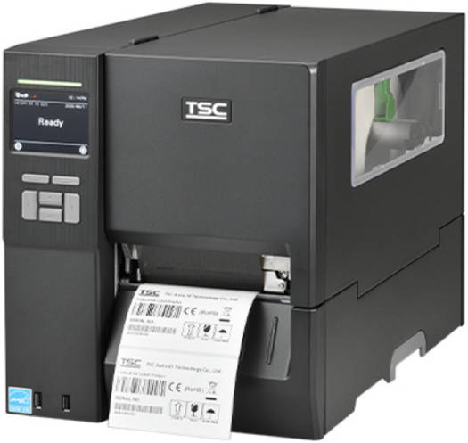 TSC MH241 Thermal Transfer Label Printer, 203 DPI 8mm Dots Resolution, 4.3'' Color LCD, Ethernet / Serial RS-232 / USB Connectivity, 14ips Print Speed, Bluetooth, Black | MH241T-A001-0302
